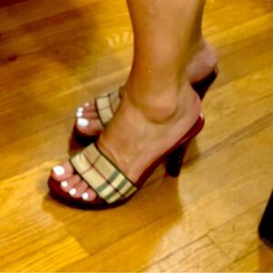 Authentic Burberry Mid Heel Mule